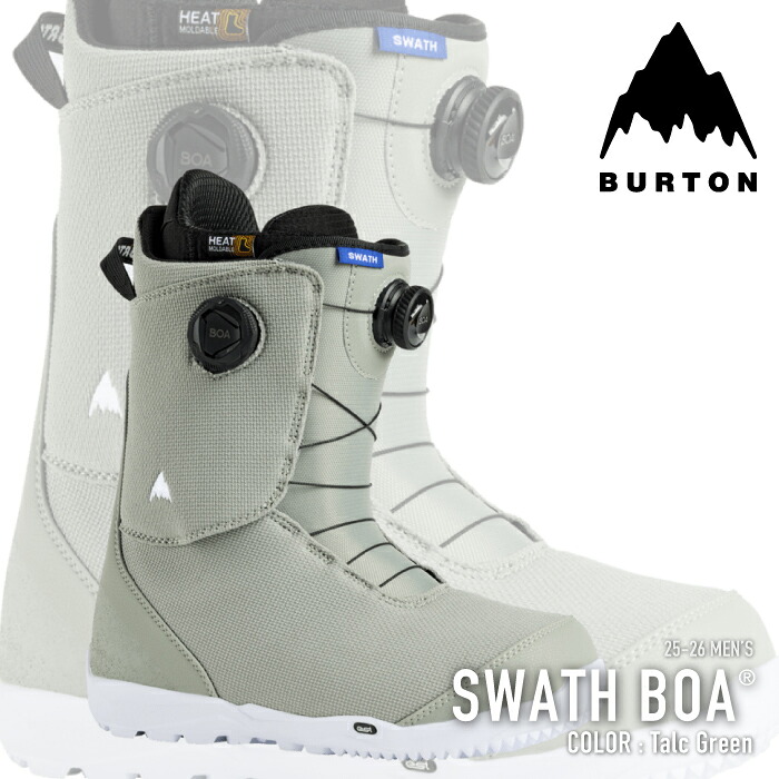 レビューでクーポン★[日本正規品] スノーボード ブーツ バートン BURTON MEN'S SWATH BOA Talc Green スワス ボア メンズ 25-26｜SEVEN STARS