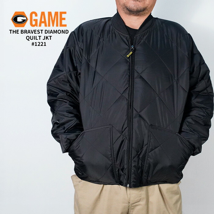レビューでクーポン★ゲームスポーツウェア ダイヤモンドキルトジャケット Game Sportswear THE BRAVEST DIAMOND QUILT JKT #1221 Black ブラック 黒 キルティング メンズ 男性|SEVEN STARS