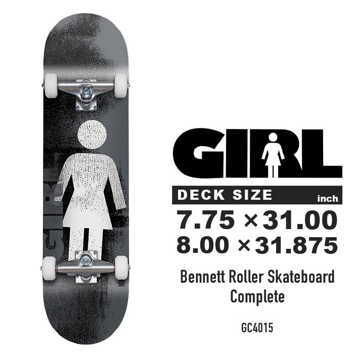 スケートボード  　【girl】　コンプリート　size 7.75×31.125