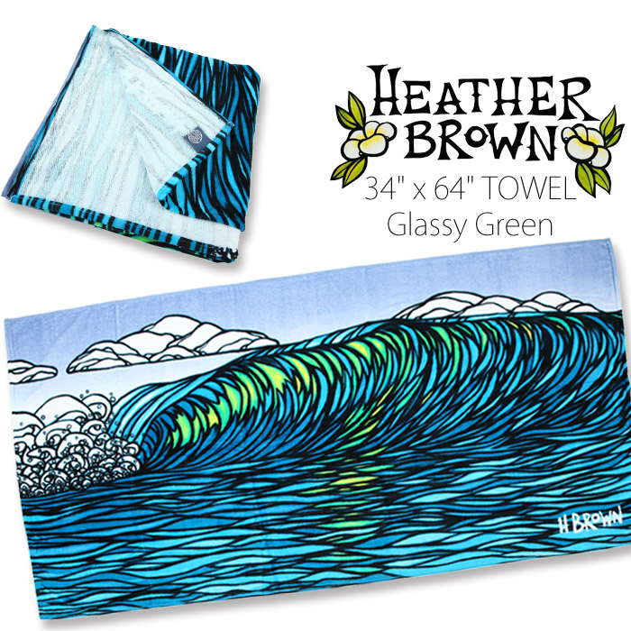 ヘザーブラウン バスタオル TOWELS タオル HB0100MT HEATHER GLASSY ビーチタオル GREEN BROWN BEACH