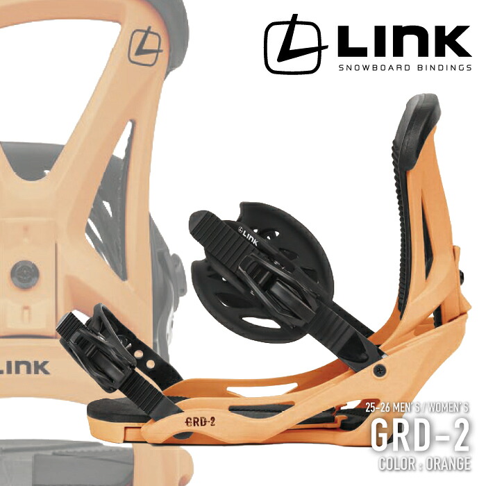 レビューでクーポン★[日本正規品] スノーボード バインディング リンク LINK GRD-2 Orange ビンディング メンズ レディース 25-26