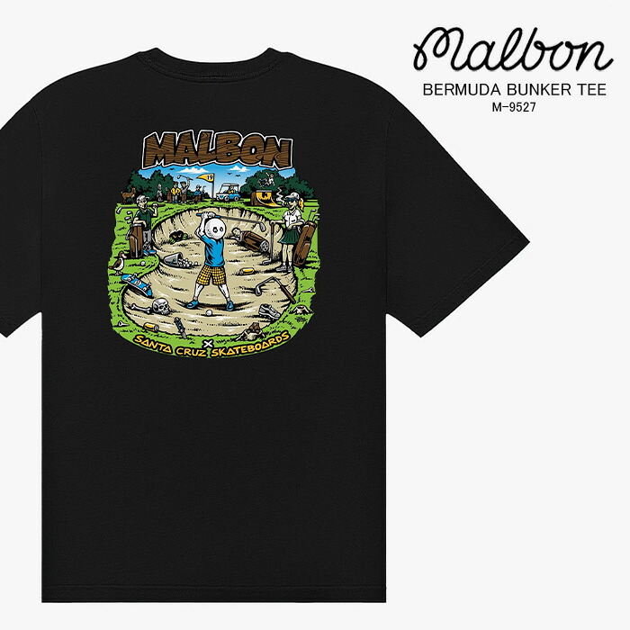 レビューでクーポン★マルボンゴルフ × サンタクルーズ コラボ Tシャツ Malbon Golf × SANTA CRUZ BERMUDA BUNKER TEE M-9527 ゴルフ ゴルフウェア メンズ 男性|SEVEN STARS