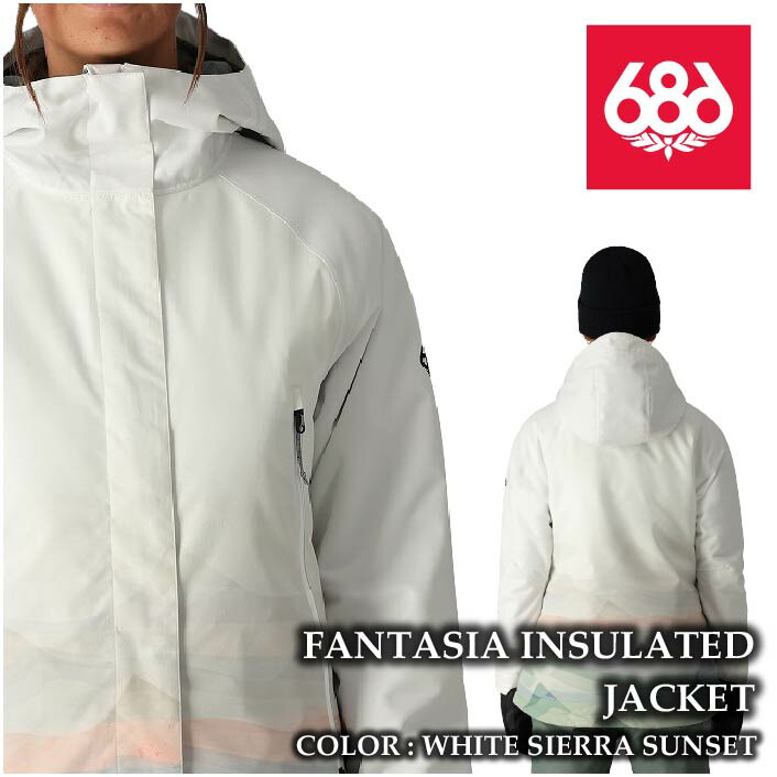 [日本正規品] スノーボード ウェア ジャケット シックスエイトシックス 2025 686 FANTASIA INSULATED JACKET White Sierra Sunset レディース 24-25画像