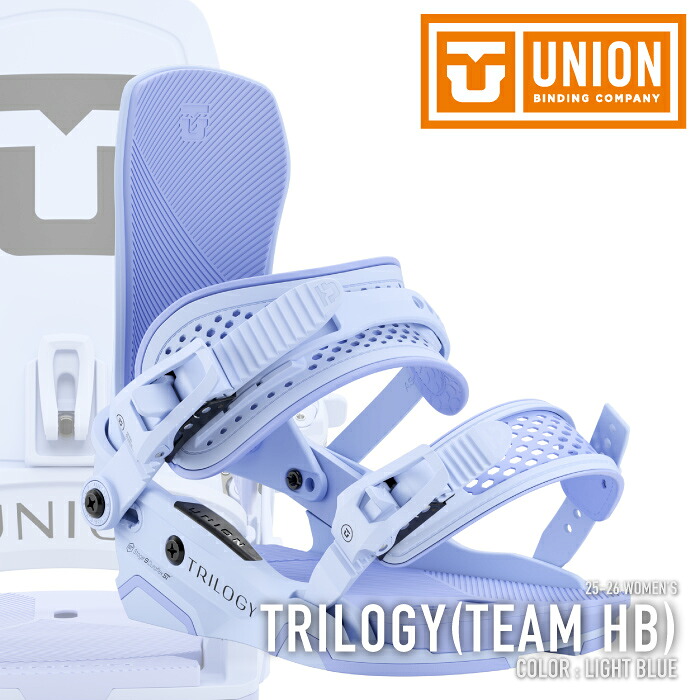レビューでクーポン★[日本正規品] スノーボード ビンディング ユニオン UNION TRILOGY TEAM HB Light Blue トリロジー バインディング レディース 25-26