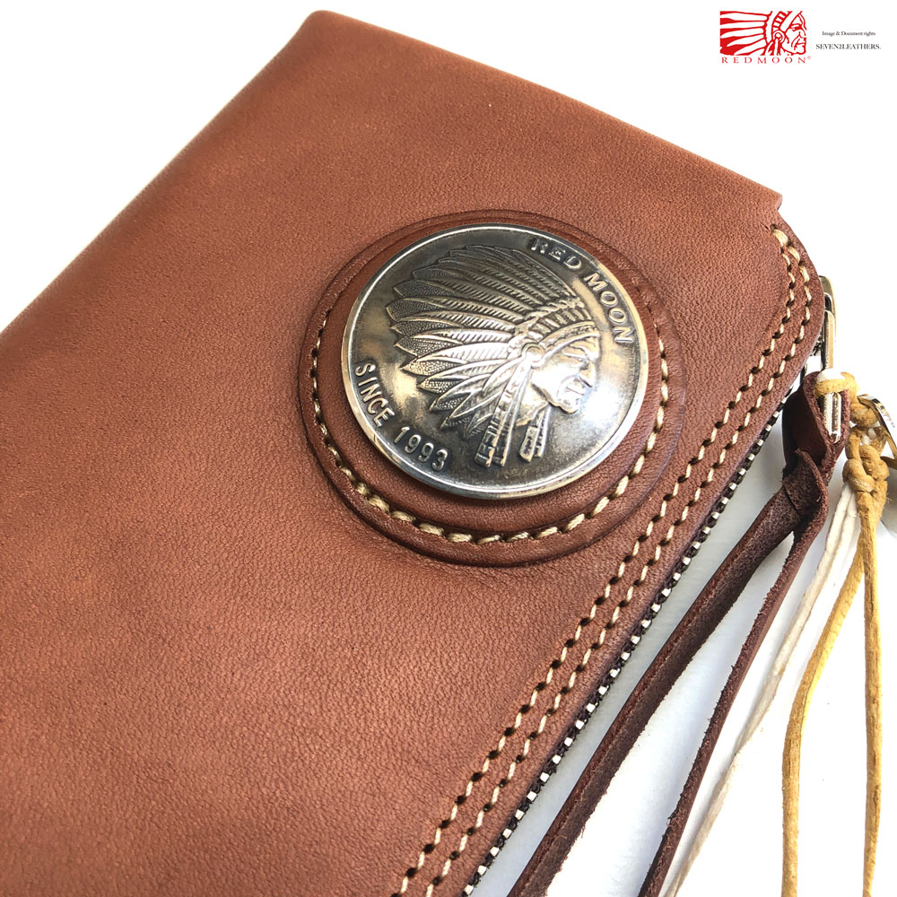 seven2seven: All red moon REDMOON long wallet leather wallet genuine