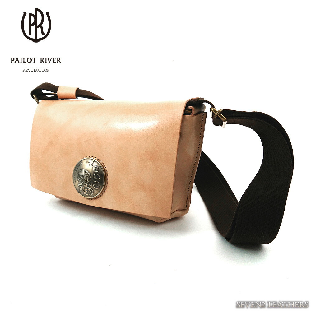 【レビューで無料メンテナンス】パイロットリバー PAILOTRIVER ショルダーバッグ コンチョ メンズ レディース レザー 牛革 日本製 PR-BGGM-S