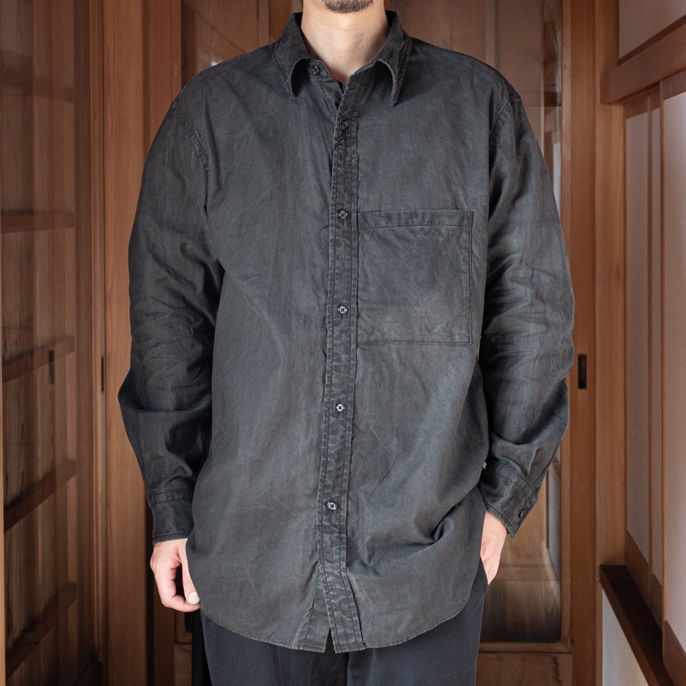 楽天市場】KUON 墨染めレギュラーカラーシャツ クオン シャツ 墨染め sus4-141sh031800 color:(08)Charcoal  Gray [ss09] : 国産レザー専門店 SEVEN2 LEATHERS