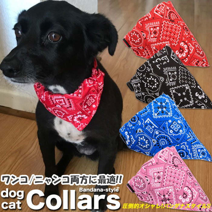 楽天市場 犬 猫 首輪 バンダナ スタイル ペット 服 キャット ドッグ ベイズリー スカーフ ペットグッズ H0234 セブンブリッジ