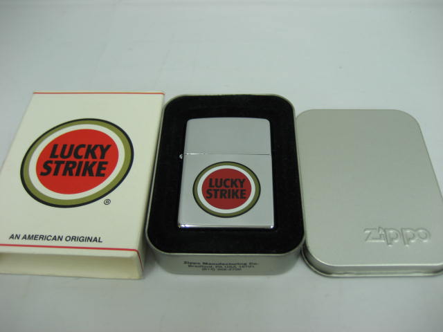 21春夏 新品 1998年製 平成10年 Zippo ジッポー Lucky Strike ラッキーストライク オイルライター 鏡面 シルバー タバコ 残りわずか Todomundo Org