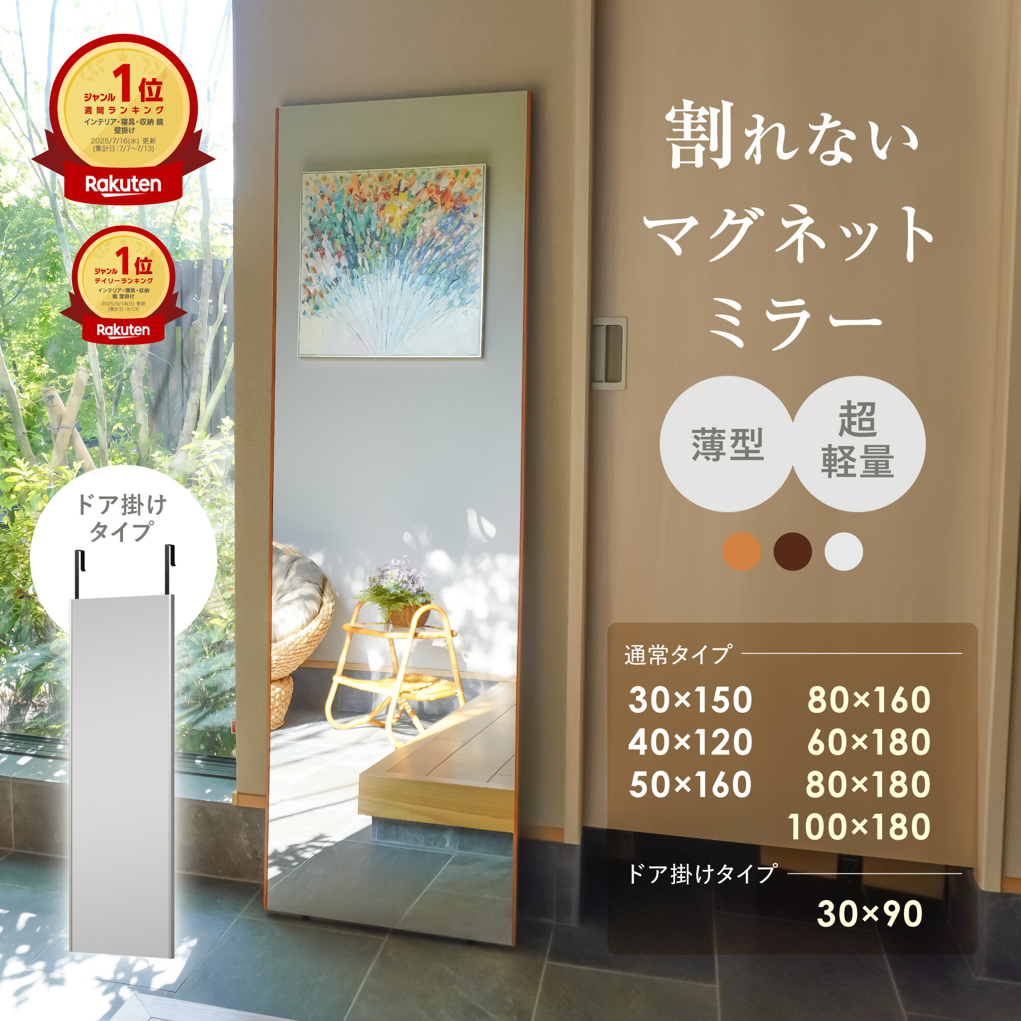 楽天市場】【10/14 10時まで20%OFF】 楽天114冠 割れない ミラー