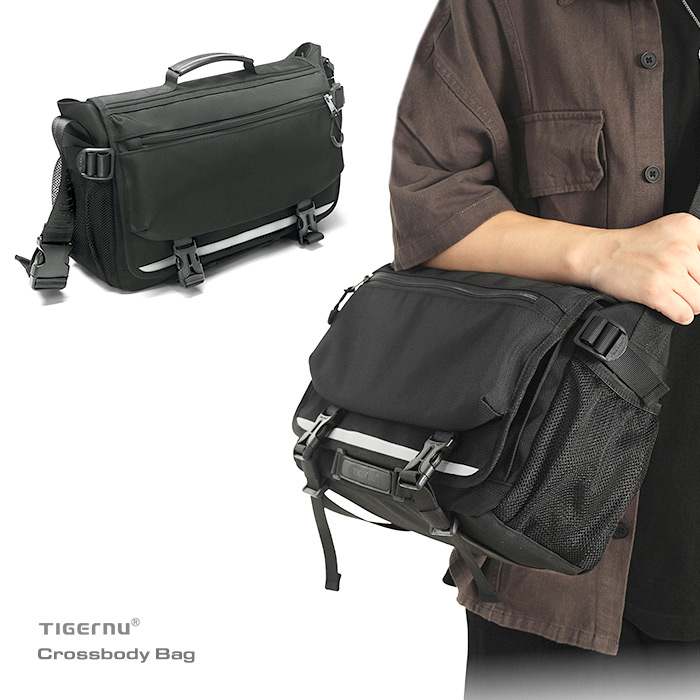 Tigernu ショルダーバッグ クロスボディバッグ メンズ 多機能 斜め掛け 10L 自転車 アウトドア 男性用 肩掛け カメラ収納対応 手持ち 2way 撥水 多機能 大容量 カメラバッグ｜SEVEN 店