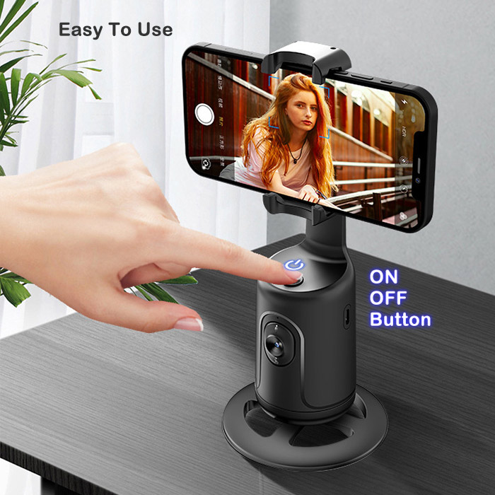 自動顔認識 オートフェイストラッキング live 動画撮影 角度調整可能 ホルダー スタンド デスクトップ自撮り スマホスタンド AI搭載 360&deg;回転 追跡録画 超軽量 スマホ用ジンバル｜SEVEN 店