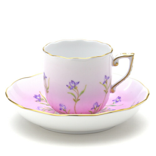 ヘレンド (HEREND) サクラ色地の花ショウブ 珈琲優勝杯＆平円盤 160竓 20707 / IRIS-P【新品】【完全無欠BOX付き添い人】【並行輸入品】貨物輸送無料 手書き ハンガリー共和国製 コーヒー 差し上げ物 差し上げ物 ブランド名 食器
