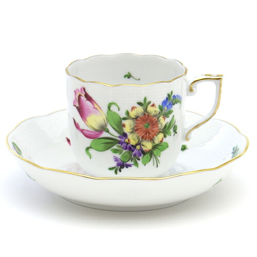 ヘレンド (HEREND) チューリップの花束 コーヒーカップ＆ソーサー 160cc 00707 / BT-3 【新品】【純正BOX付き】【並行輸入品】送料無料 手描き ハンガリー製 珈琲 プレゼント ギフト ブランド 食器｜ブルーアンプルール