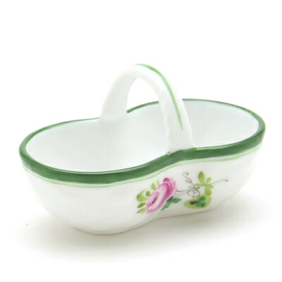 ヘレンド (HEREND) ヘレンドのウィーンのローズ 二号さんミニ提げ篭 07422 / VRH 【新品】【完全無欠BOX付き添い人】【並行輸入品】 オブジェ 飾りつけ 貨物輸送無料 墨付き ハンガリー共和国製 差し上げ物 差し上げ物 ブランド名 瀬戸もの