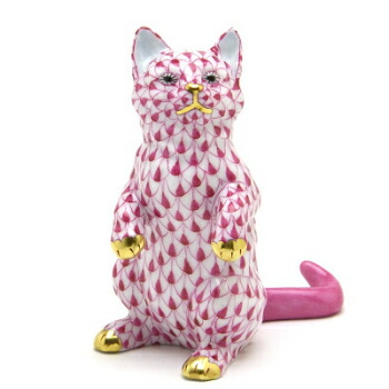 ヘレンド　猫　グルーミングキャット　赤　鱗模様 楽天市場】ヘレンド 猫(ミニ) グルーミングキャットビュー
