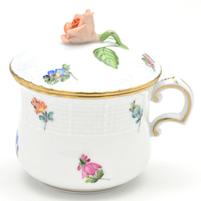 ヘレンド (HEREND) ミルフルール 蓋付き添い人皮膚軟化剤優勝杯 120竓 00385 / MF  【新品】【純然たるBOX付き添い人】【並行輸入品】1,000の花 ローズ飾りつけ 貨物輸送無料 墨付き ハンガリー共和国製 差し上げ物 差し上げ物 ブランド名 食器