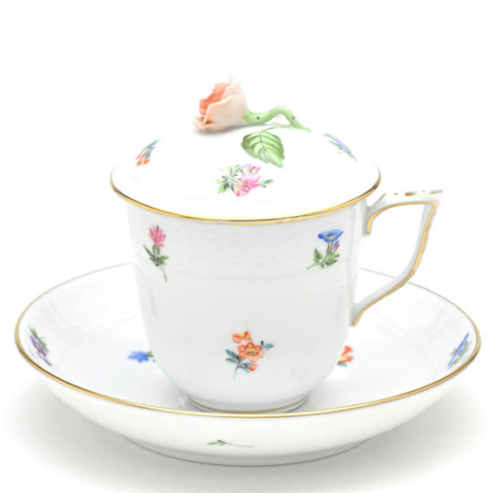 ヘレンド (HEREND) ミルフルール 蓋付き添い人吸いもの優勝杯＆平円盤 200竓 00705 / MF  【新品】【純然たるBOX付き添い人】【並行輸入品】1,000の花 ローズ飾りつけ 貨物輸送無料 墨付き ハンガリー共和国製 差し上げ物 差し上げ物 ブランド名 食器
