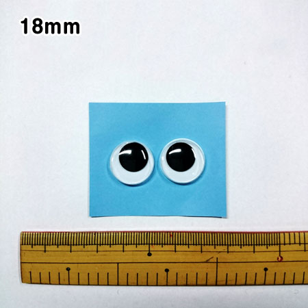 【送料無料】 動眼 18mm 1000個入 お得用 貼りつけタイプ ぬいぐるみの目 人形の目 (メール便不可)