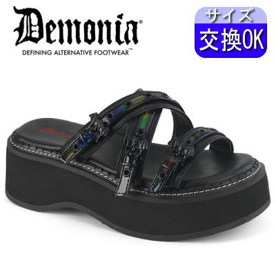 【おまけ付き】 DEMONIA |厚底5m|22.5cm~28cm| デモニア 厚底靴 サンダル 黒 レディース コンフォートサンダル 靴 人気 パンク ロック ゴシック ゴス ゴスロリ ごつい V系 サイバー 韓国系ファッション 量産型 地雷系 公式 EMILY-07 EMI07/BVL-BHG zx