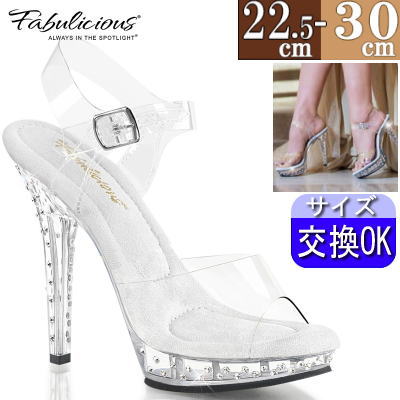 【おまけ付き】 Pleaser | 12.7cmヒール|21.5cm～28cm| プリーザー プリーザー ヒールサンダル 厚底クリアサンダル 5インチ ヒール クリアヒール ストラップ ハイヒール 透明 コンテスト ミスコン 用 ヒール レディース 靴 公式 LIP-108SDT LIP108SDT/C/M zx