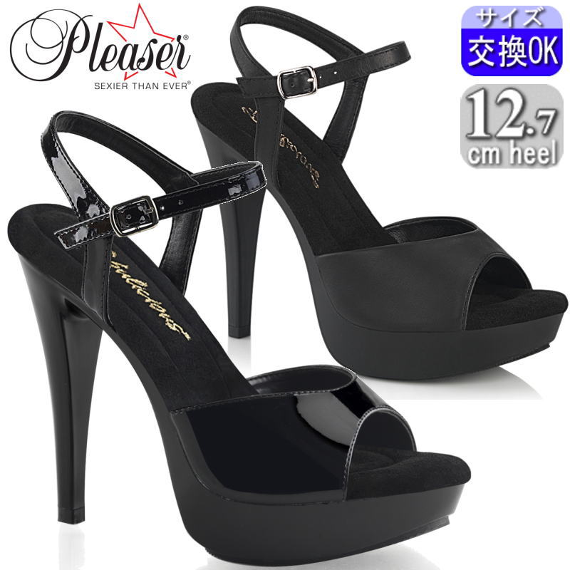 Pleaser | 12.7cmヒール|21.5cm~30cm| プリーザー 厚底サンダル ストラップ付き 5インチ ヒール ブラック ピンヒール ダンス レディース 靴 大きい サイズ 女装 Fabulicious ファブリシャス 公式 CTAIL509 zx|SHOP LaLa