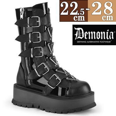 取寄せ サイズ交換ok Demonia デモニア ブーツ 5cmソール 厚底靴 黒 ブラック レディース 靴 シューズ 原宿系 V系 ロリータ ゴスロリ ゴス パンク 韓国 ファッション おしゃれ ブランド Demonia By Pleaser Usa Slacker 160 Snsで話題のデモニアシューズ 世界中のモデル