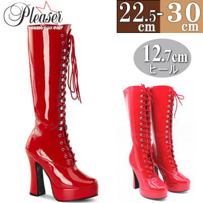 Pleaser プリーザー ブーツ ロングブーツ 大きいサイズ 赤 レッド エナメル ハイヒール ピンヒール 厚底 編み上げ レースアップ 大きい サイズ 26cm 27cm 28cm 29cm 30cm チャンキー ヒール 太い レディース 靴 派手 人気 女性用 男性用 女装 コスプレ 保障 Pleaser プリーザー ブーツ ロングブーツ 大きいサイズ 赤 レッド エナメル ハイヒール ピンヒール 厚底 編み上げ レースアップ 大きい サイズ 26cm 27cm 28cm 29cm 30cm チャンキー ヒール 太い レディース 靴 派手 人気 女性用 男性用 女装 コスプレ 保障