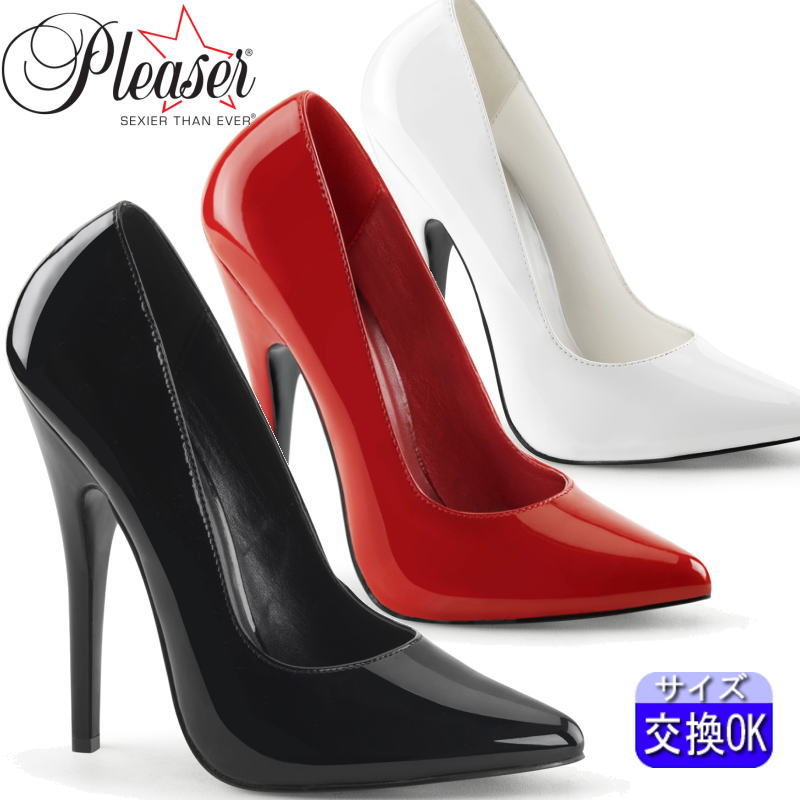 【おまけ付き】 Pleaser | 15cmヒール|21.5cm～30cm| プリーザー ハイヒール パンプス 黒 白 赤 エナメル ピンヒール レディース 靴 人気 セクシー ボンテージ 女王様 キャバ 高い ヒール 大きいサイズ プリーザーヒール Pleaser Devious デビアス 公式 DOM420 zx