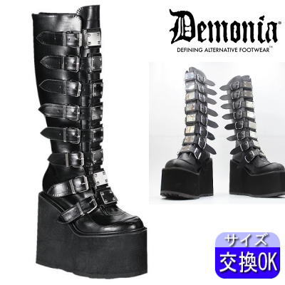 楽天市場】オリジナル特典付 デモニア demonia 厚底 ブーツ 黒 超厚底