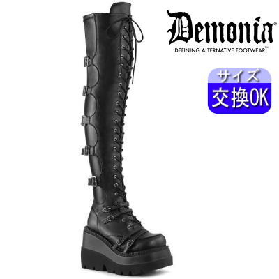 楽天市場】demonia デモニア 厚底 ブーツ ロング ロングブーツ 厚底