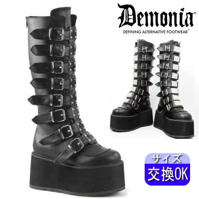 楽天市場】オリジナル特典付 デモニア demonia 厚底 ブーツ 黒 超厚底