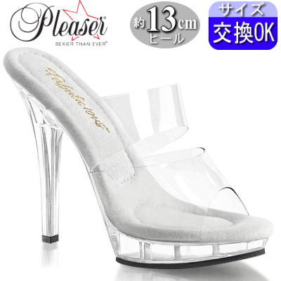 Pleaser | 12.7cmヒール|21.5cm～30cm| プリーザー 厚底サンダル クリアヒール 透明 ミュール キャバ ドレス ステージ 衣装 衣裳 ピンヒール セクシー 大きいサイズ レディース 靴 人気 女装 公式 LIP102/C/M zx｜SHOP LaLa