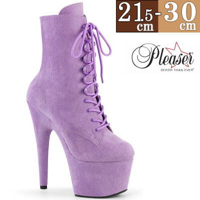 【おまけ付き】 Pleaser | 18cmヒール|21.5cm～30cm| プリーザー 厚底ブーツ ラベンダー 約18センチヒール 編み上げ フェイクスウェード ハイヒール ピンヒール ポールダンス ヒール ダンス 用 レディース 靴 大きいサイズ 公式 ADORE-1020FS ADO1020FS/LVFS/M zx