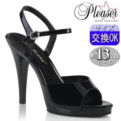 【おまけ付き】 Pleaser | 11.4cmヒール|21.5cm～30cm| プリーザー ストラップ ヒール サンダル ブラック 黒 ストラップ ピンヒール キャバ ヒール レディース 大きいサイズ 女装 ドレス 靴 公式 FLAIR-409BM FLA409/B/M zx