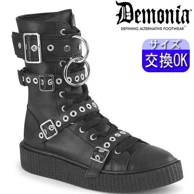 DEMONIA |厚底3.8m|22.5cm~30cm| デモニア ブーツ 黒 合皮 メンズ レディース シューズ ユニセックス ワークブーツ エンジニアブーツ コンバットブーツ パンク ロック ロリ レディース シューズ 靴 ごつい V系 公式 SNEEKER-320 SNK320/BVL zx|SHOP LaLa