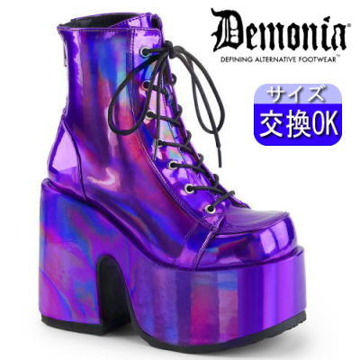 DEMONIA 厚底12.7cm 紫 ホログラム デモニア 厚底ブーツ 超厚底 ブーツ スニーカー 13センチ ヒール 靴 派手 パンク ロック ロリータ ロリ レディース シューズ 盛れる ごつい V系 公式 CAMEL-203 CAM203/PPHG【パープル】｜SHOP LaLa