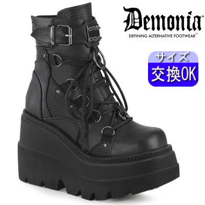 【おまけ付き】 DEMONIA |厚底11.4cm|21.5cm~28cm| デモニア 厚底ブーツ 黒 超厚底ショートブーツ スニーカー コンバットブーツ ミリタリーブーツ ワークブーツ おしゃれ 12cm レディース 靴 パンク ロック ゴス ごつい V系 サイバー 量産型 地雷系 公式 SHA60/BVL zx