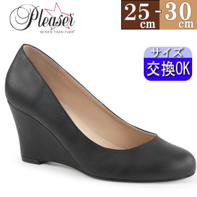 【おまけ付き】 Pleaser | 7.6cmヒール|25cm~30cm| プリーザー プリーザー ウェッジソール パンプス 黒 つや消し 合皮 ヒール エナメル ブラック ステージ 衣装 ヒール ローヒール 低め プリーザー ハイヒール 女装 公式 KIMBERLY-08 KIM08/BPU zx