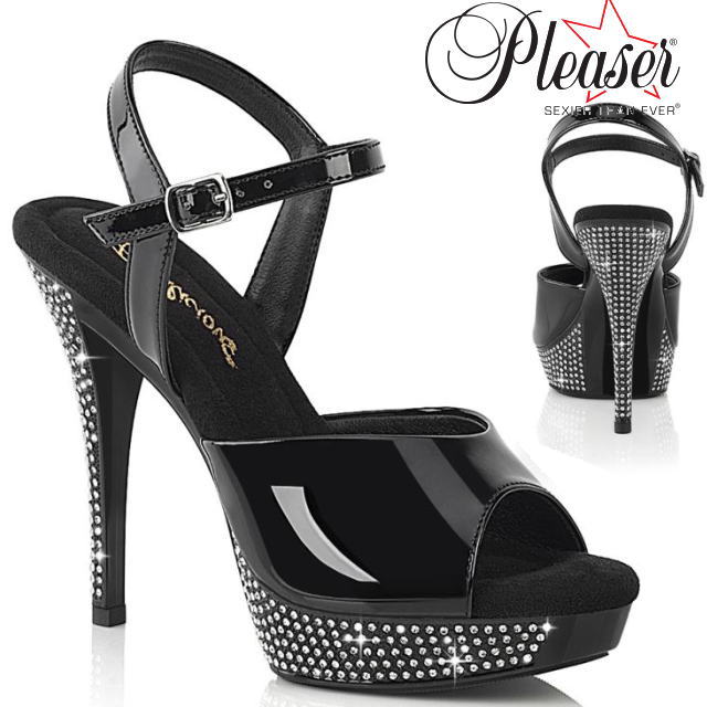 Pleaser | 12.7cmヒール|21.5cm～28cm| プリーザー ヒール サンダル ラインストーン 黒 ブラック ストラップ ピンヒール セクシー キャバ レディース 靴 公式 プリーザー 正規店 ATHENA-509 ATH509/B/M｜SHOP LaLa