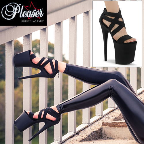 Pleaser | 20cmヒール|21.5cm～28cm| プリーザー ポールダンス用ヒール フラミンゴ 厚底ブーツサンダル 黒 グラディエーター20センチ ヒール 厚底高10cm ストラップ ピンヒール ダンス レディース 靴 衣装 衣裳 公式 FLAMINGO-869 FLAM869/B/M zx｜SHOP LaLa