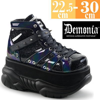 超美品 パンク 靴 厚底 黒 ブラック ハイカット 厚底スニーカー 取寄せ サイズ交換ok Demonia デモニア ゴシック Nep100bhg コスプレ 男 女装 サイズ 大きい メンズ ユニセックス レディース ファッション コーデ スニーカー Ferrianiejamal Com Br