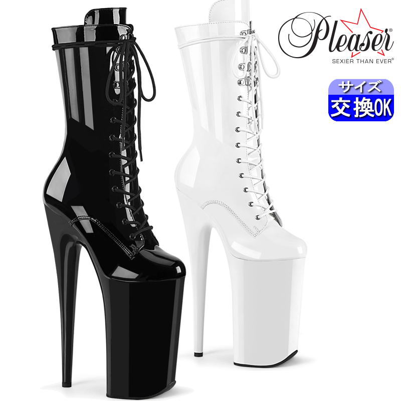 Pleaser | 25.4cmヒール|21.5cm~28cm| プリーザー ポールダンス用ヒール 厚底ブーツ 黒 ブラック 25cm/センチ ヒール 編み上げ ピンヒール ダンス 用 レディース 靴 衣装 衣裳 公式 BEYOND-1050 BEY1050/B/M zx|SHOP LaLa