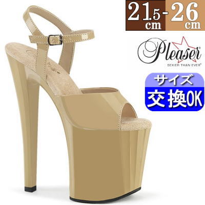 シルバー金具 Pleaserプリーザー15cmヒール ベージュ US6 23.5cm相当