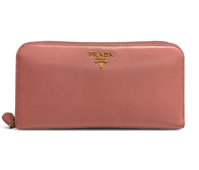 PRADA/プラダ/ラウンドファスナー/レザー/ロングウォレット/長財布/1ML506/ピンク/レディース/FC3302|コレカラスタイル