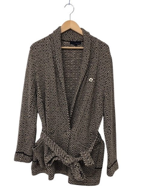 LARDINI/ラルディーニ/アルパカ混/ダブルニットジャケット/ガウン風/サイズS/ブラウン/メンズ/RS0134｜コレカラスタイル