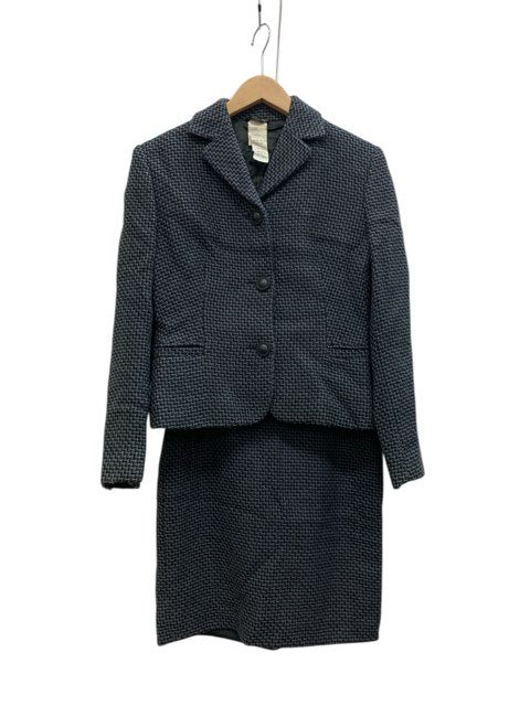 VERSACE ヴェルサーチ/size:40/セットアップウールスーツ/総柄/薄墨色×黒いこと/レディース/FC3441