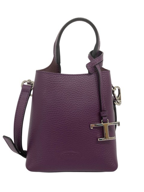 極美品/TODS/トッズ/Tタイムレス/マイクロ/2WAYバッグ/パープル/ショルダー/レディース/RS0423|コレカラスタイル