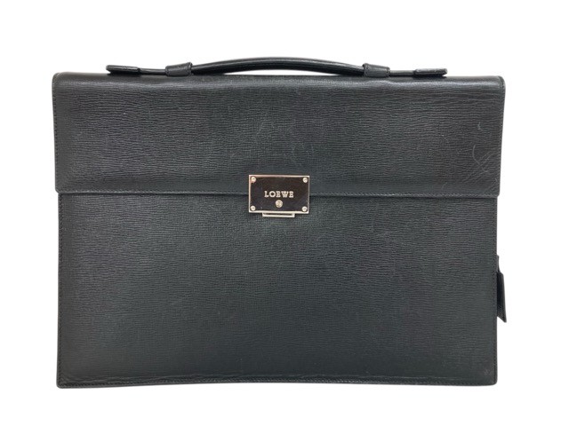 LOEWE/ロエベ/レザー/ブリーフケース/ブラック/シルバー金具/ストラップ欠品/メンズ/RS0662｜コレカラスタイル