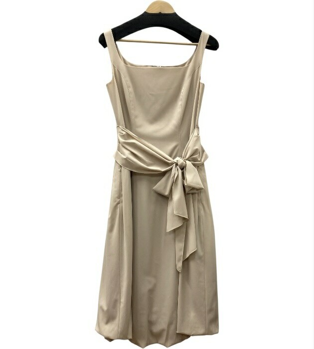 FOXEY NEW YORK/フォクシーニューヨーク/ノースリーブ/リボンワンピース/サイズ42/ベージュ/レディース/ロングワンピース/ドレス/FB3888｜コレカラスタイル